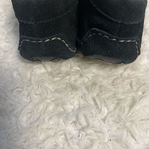 UGG Lizzy Moccasin Black Leather Suede Tassels accent SZ10 - Picture 3 of 10